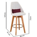 Ver imagem 3 de Kit 04 Banquetas Linho Bege E Almofada Bordô