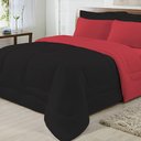 Ver imagem 2 de Edredom Dupla Face 100% Algodão Malha Queen Gran Moratta 01 Peça - Vermelho- Preto