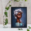 Ver imagem 2 de Quadro Princesa Elsa Versão Negra 24x18cm:Madeira preta