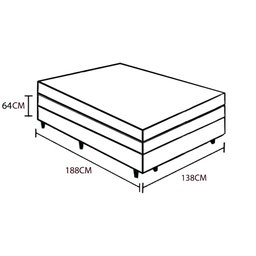Cama Box Com Baú Casal + Colchão De Molas - Anjos - Classic Superlastic 138cm Preto - 3