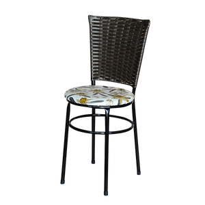 Conjunto 4 Cadeiras Preta para Cozinha Hawai Café com Assento Estampado:floral Orquídea