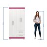 Guarda-roupa Solteiro Nt 6010 - Branco / Rosa - Notável - 4