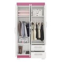 Ver imagem 3 de Guarda-roupa Solteiro Nt 6010 - Branco / Rosa - Notável