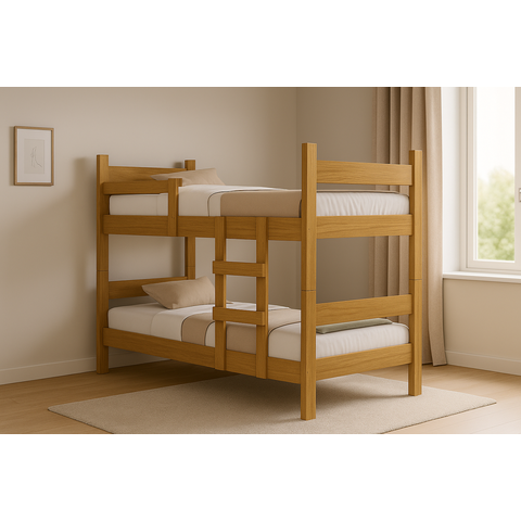 Beliche Solteiro Leticia Nature Resistente de Mdf Moderna que Vira Duas Cama