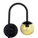 Ver imagem 3 de Arandela Retrô Senna Preta Globo Vidro Âmbar G9