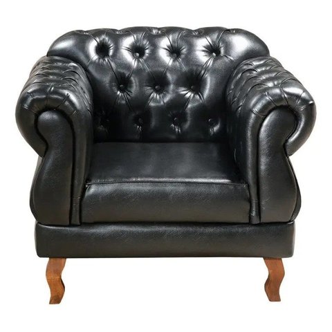 Poltrona Chesterfield Elisabeth Courano Preto
