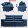 Sofá Retrátil e Reclinável 2,10m com Molas e Espuma D33 Thunder Velusoft Azul Cama Inbox - 3