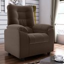 Ver imagem 1 de Poltrona Reclinável Almofadada Ripon Veludo Marrom