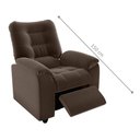 Ver imagem 3 de Poltrona Reclinável Almofadada Ripon Veludo Marrom