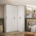 Ver imagem 1 de Guarda Roupa Canto Reto 4 Portas Mdf Altezza Clean Belmax:branco