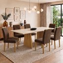 Ver imagem 1 de Conjunto Sala de Jantar 6 Lugares Retangular Tampo MDF 160x80cm Mesa Lyra e Cadeiras Carol
