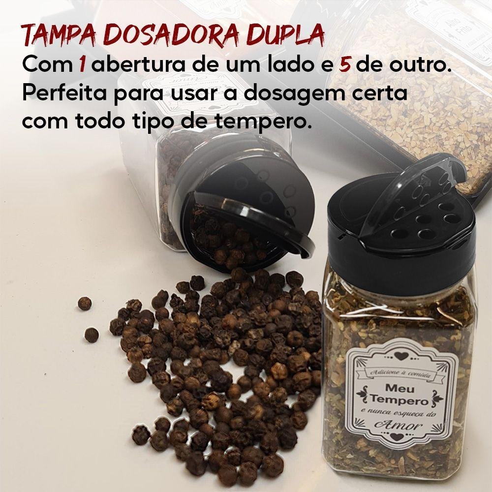 Kit 4 Suportes Acrílico Preto de Tempero 30 Rótulos 16 Potes - 9