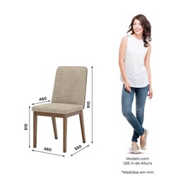 Conjunto Mesa de Jantar Olivia com Vidro e 8 Cadeiras Pietra Henn - Nature/corano Caramelo/creme - 4