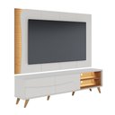 Ver imagem 2 de Rack Bancada e Painel Amalfi para Tv até 65 Polegadas com Pés de Madeira Off White Freijó Colibri