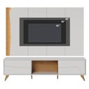 Ver imagem 3 de Rack Bancada e Painel Amalfi para Tv até 65 Polegadas com Pés de Madeira Off White Freijó Colibri