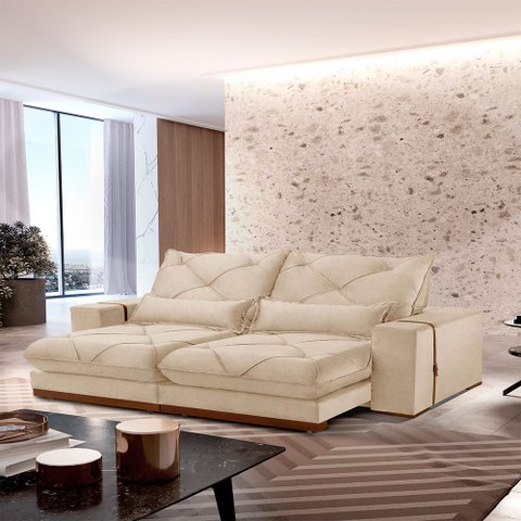 Sofá Turim Linho 02 Módulos de 100cm B25cm Meu Sofá Online