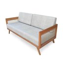 Ver imagem 1 de Sofá 2 Lugares Saibi Ozki 150 cm Poliéster Cinza Madeira Cedro Corda Náutica Plana Poliéster