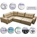 Ver imagem 7 de Sofa de Canto Retrátil e Reclinável com Molas Cama Inbox Oklahoma 3,45x2,41 ou 2,41x3,45 Castor