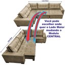 Ver imagem 5 de Sofa de Canto Retrátil e Reclinável com Molas Cama Inbox Oklahoma 3,45x2,41 ou 2,41x3,45 Castor