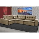 Ver imagem 1 de Sofa de Canto Retrátil e Reclinável com Molas Cama Inbox Oklahoma 3,45x2,41 ou 2,41x3,45 Castor