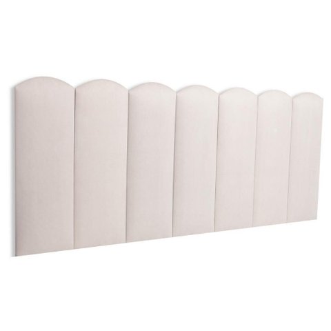 Cabeceira Casal Kit 7 Placas Modelo Nuvem - Suede Creme / Off White