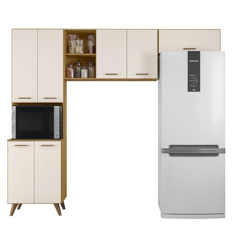 Armario de Cozinha Olinda com 7 Portas Freijo Uv/off Acetinado