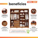 Ver mais imagens de Guarda Roupas Casal 2 Portas de Correr 4 Gavetas 100% MDF Livia