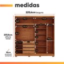 Ver imagem 4 de Guarda Roupas Casal 2 Portas de Correr 4 Gavetas 100% MDF Livia