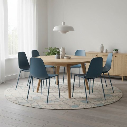 Conjunto 6 Cadeiras Classicas Base em Aço Miami Fratini