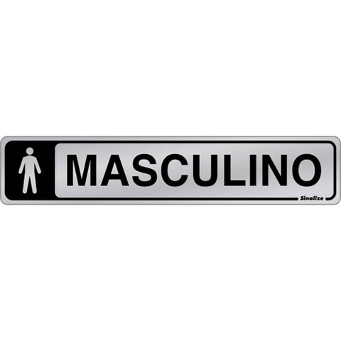 Placa de Alumínio Banheiro Masculino 5 x 25 - Sinalize