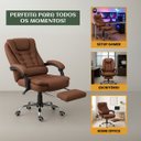 Ver imagem 5 de Cadeira Escritório Presidente Encosto com Trava Apoio Pés