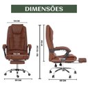 Ver imagem 2 de Cadeira Escritório Presidente Encosto com Trava Apoio Pés