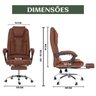 Cadeira Escritório Presidente Encosto com Trava Apoio Pés - 2