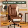 Cadeira Escritório Presidente Encosto com Trava Apoio Pés - 6