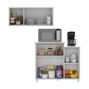 Ver imagem 4 de Kit Armário de Cozinha 3 Portas com Balcão Multiuso/fruteira Multimóveis Mp2237 Branco