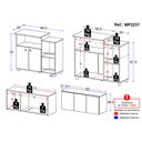 Ver imagem 3 de Kit Armário de Cozinha 3 Portas com Balcão Multiuso/fruteira Multimóveis Mp2237 Branco