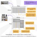 Ver imagem 2 de Kit Armário de Cozinha 3 Portas com Balcão Multiuso/fruteira Multimóveis Mp2237 Branco
