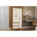 Ver imagem 1 de Guarda Roupa Solteiro 3 Portas e 2 Gavetas Maya Cinamomo/off White - Acp