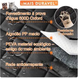 Capa Protetora Banco Traseiro Pet Cães Gatos Passagem Cinto - 6