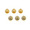 Jogo com 06 Bolas Mista Fosca Arabesco Vazado 8cm Dourado - 3