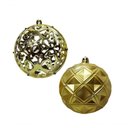 Ver imagem 2 de Jogo com 06 Bolas Mista Fosca Arabesco Vazado 8cm Dourado