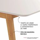 Ver imagem 4 de Escrivaninha Mesa Escritório 80cm Madeira Maciça Tampo com Vidro Elegance Cinamomo e Off White Branco