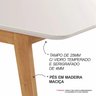 Escrivaninha Mesa Escritório Tampo com Vidro Elegance - 4