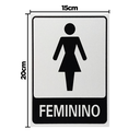 Ver imagem 2 de Combo 3 Placas De Sinalização Banheiro Feminino 15x20 Acesso - B-565 F9e