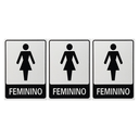 Ver imagem 1 de Combo 3 Placas De Sinalização Banheiro Feminino 15x20 Acesso - B-565 F9e