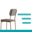 Ver imagem 3 de Conjunto Sala de Jantar Cannes 6 Lugares Tampo MDP com Cadeiras em Aço Rosê 170cm Móveis Carraro