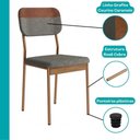 Ver imagem 4 de Conjunto Sala de Jantar Cannes 6 Lugares Tampo MDP com Cadeiras em Aço Rosê 170cm Móveis Carraro