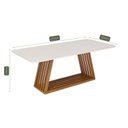 Ver imagem 3 de Mesa de Jantar Pitaia Natuame em Madeira Tauari com Tampo de Vidro 210cm Marrom/Off White