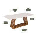 Ver imagem 2 de Mesa de Jantar Pitaia Natuame em Madeira Tauari com Tampo de Vidro 210cm Marrom/Off White
