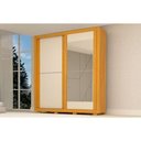 Ver imagem 1 de Guarda Roupa 2 Portas de Correr (1 C- Espelho) e 3 Gavetas Nicole Nature-off White - Acp